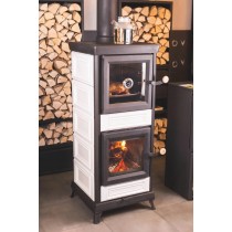 Печь-камин Astov Майолика с духовкой белый 