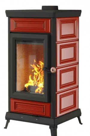 Печь-камин Астов Майолика Красный